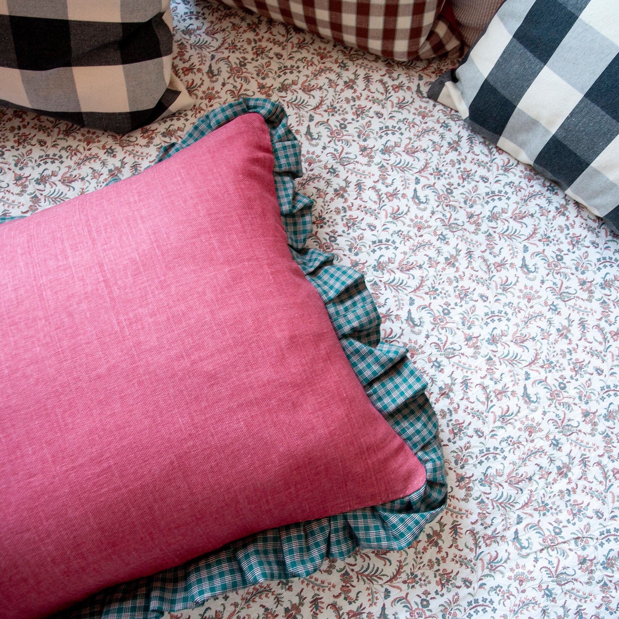 Large Ruffle Pink Cushion Cover Wonky Ruffle Etsy