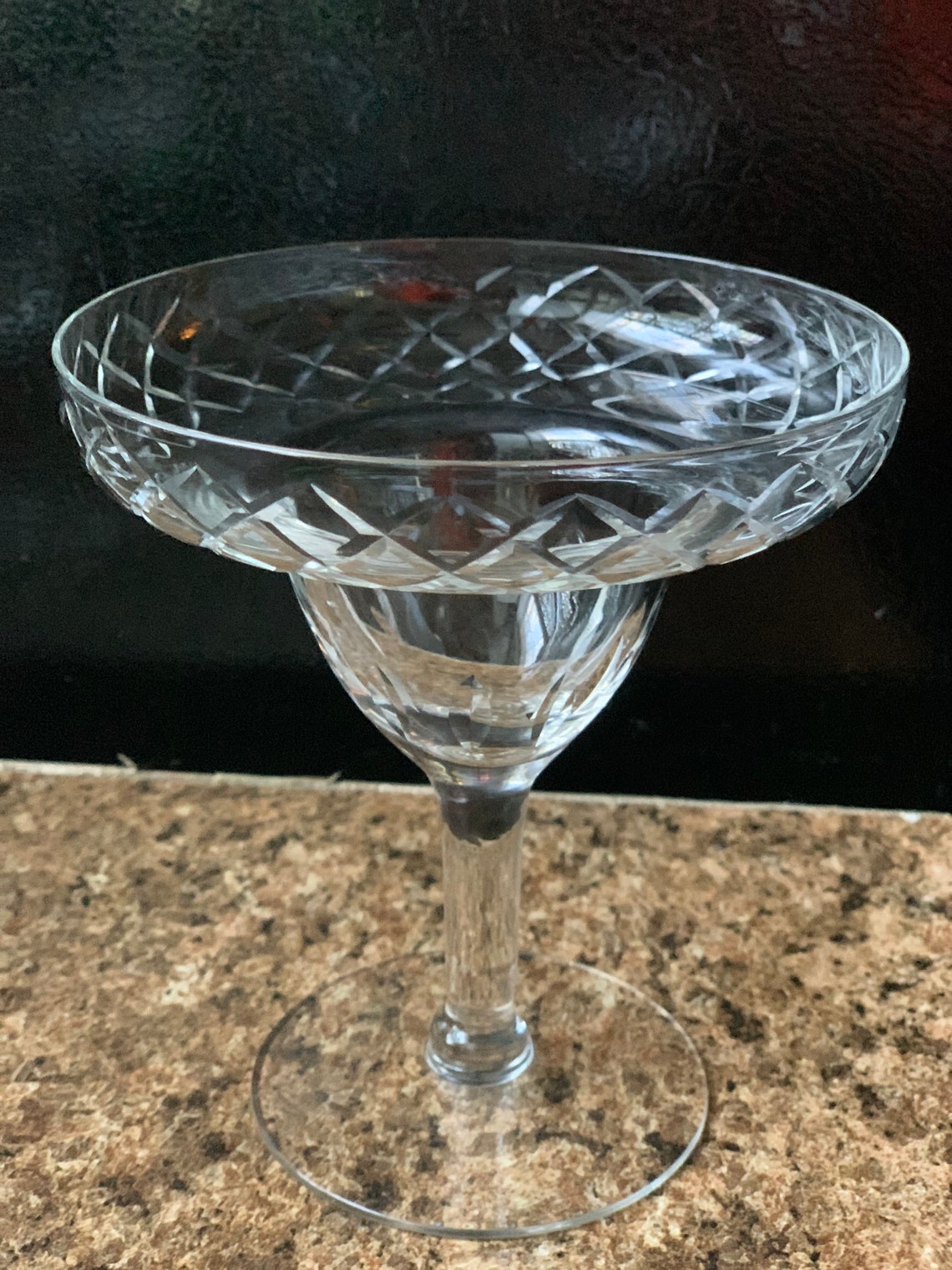 Vintage Margarita Glasses Set of 2 Crystal Etched Martini Etsy