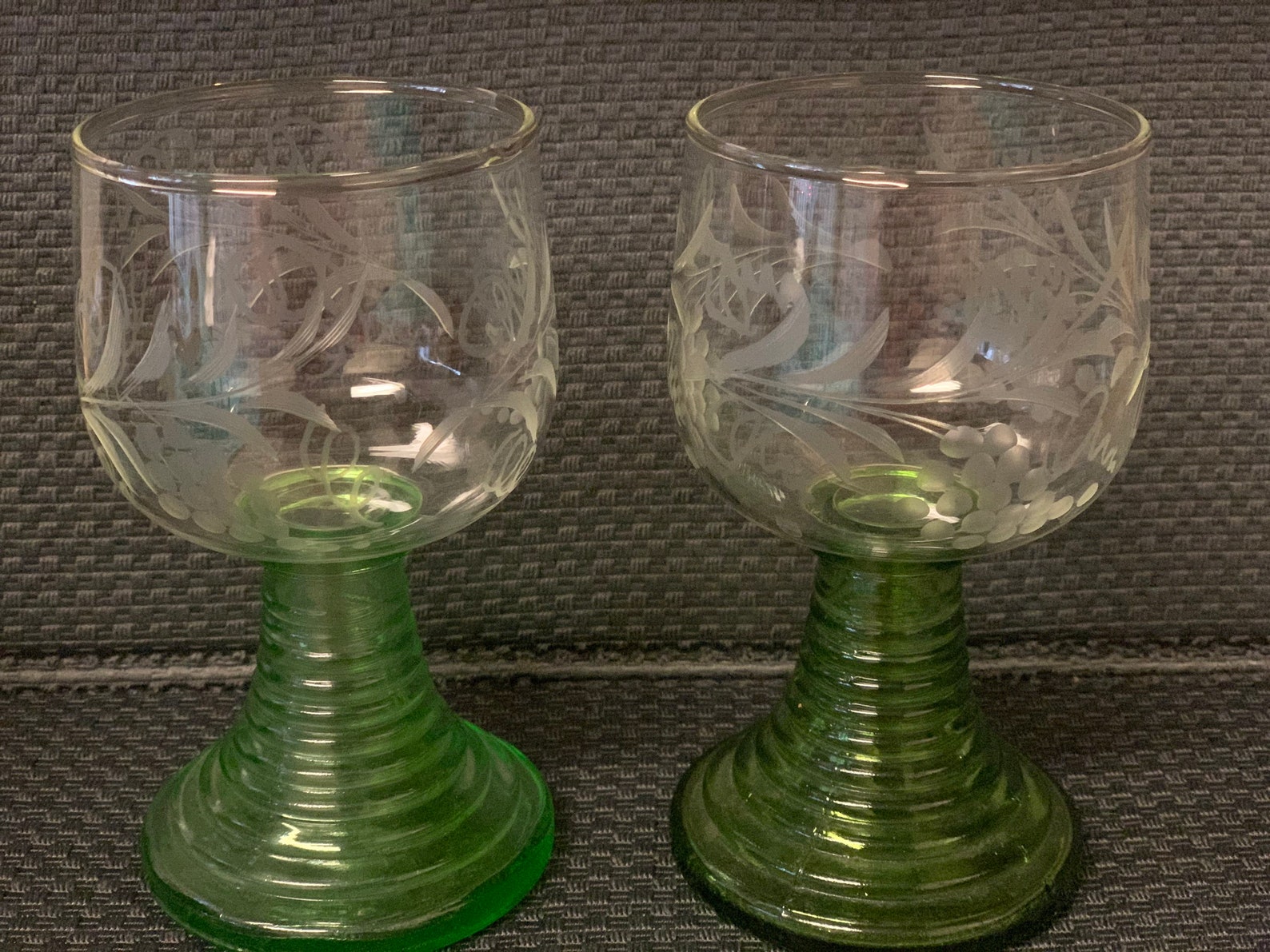 Set of 2 small Rhein glass Roemer German vintage wine glass Etsy
