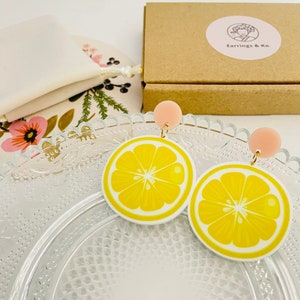 Lemon outlet earrings etsy