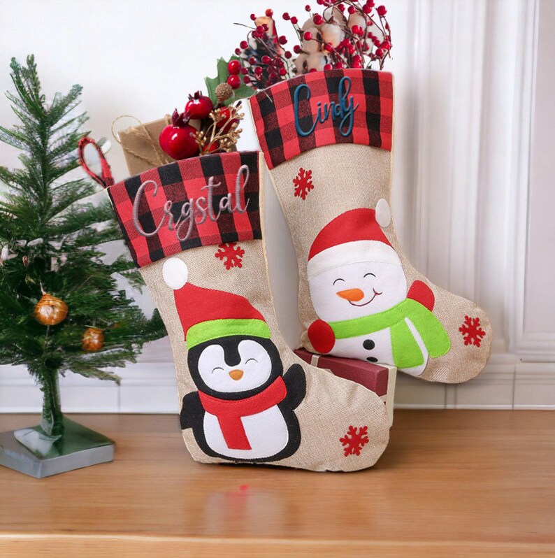 Embroidered Custom Cartoon Christmas Stockings 2023 Etsy