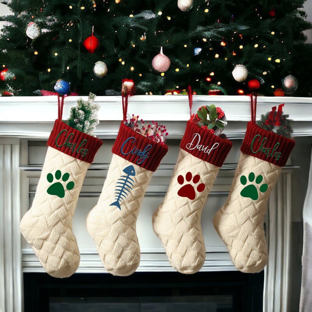Personalized Pet Christmas Stockingembroidered Knitted Etsy — free download