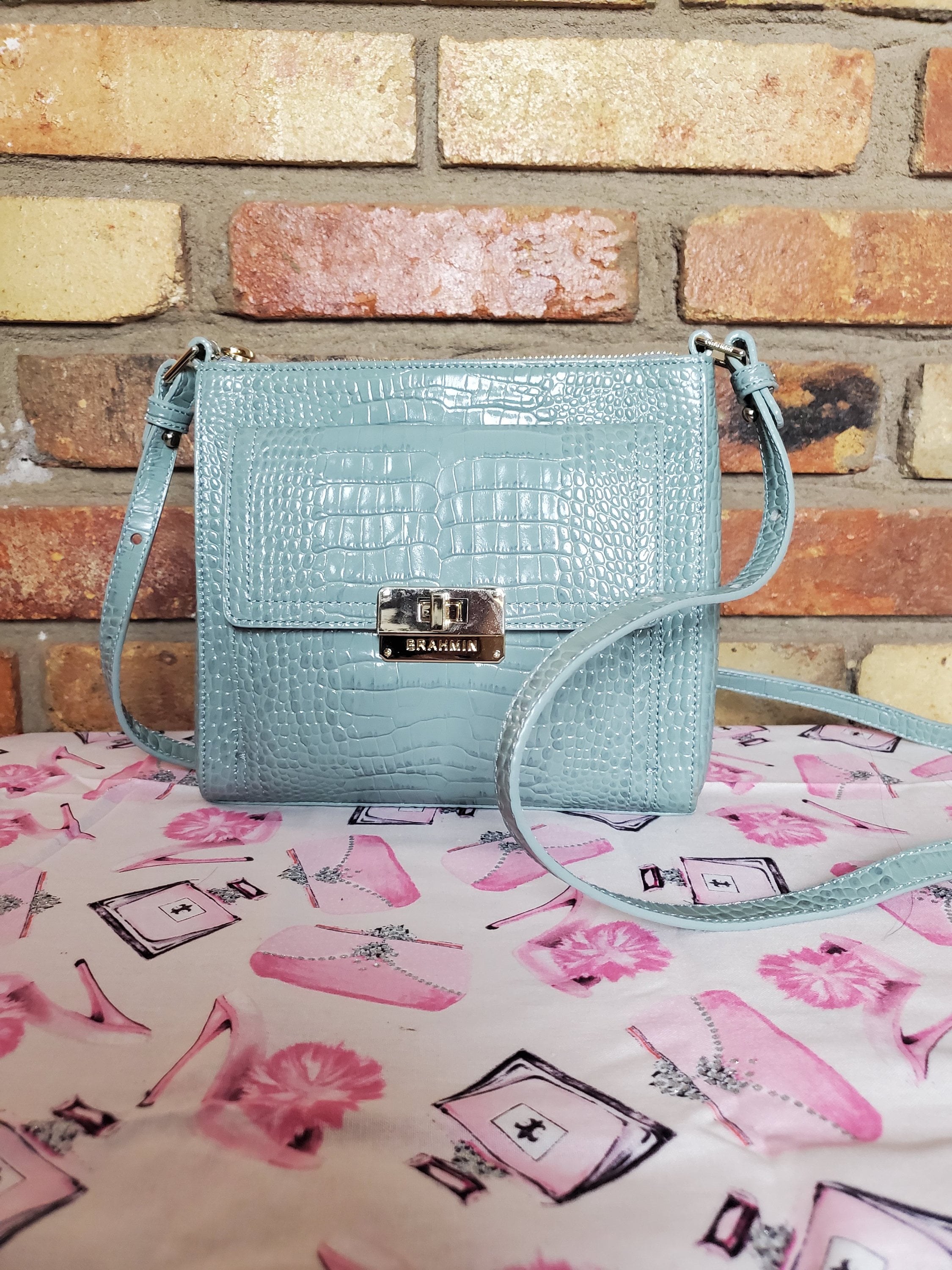 blue brahmin purse