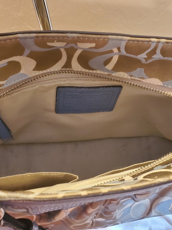 Coach Mongram Brown and Blue Shoulder Purse - image 6