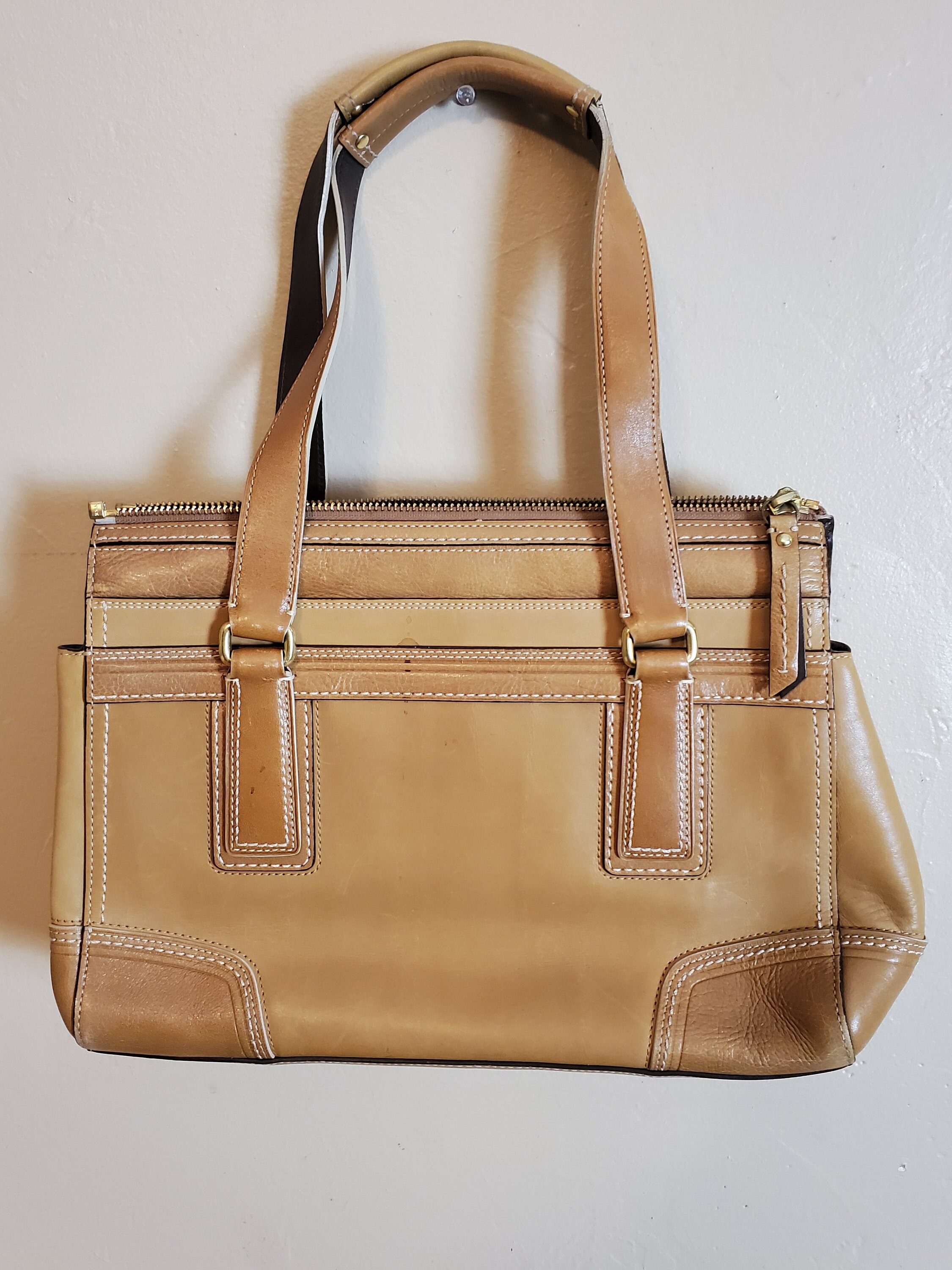 Vintage Coach Signature Tan Hampton Satchel | Etsy