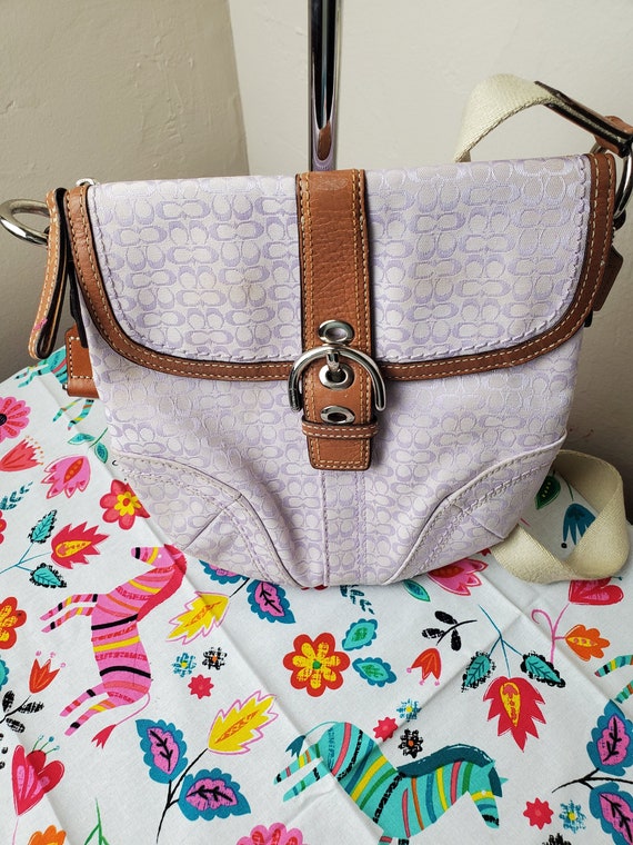 Vintage Lilac Monogram Brown Coach Purse 