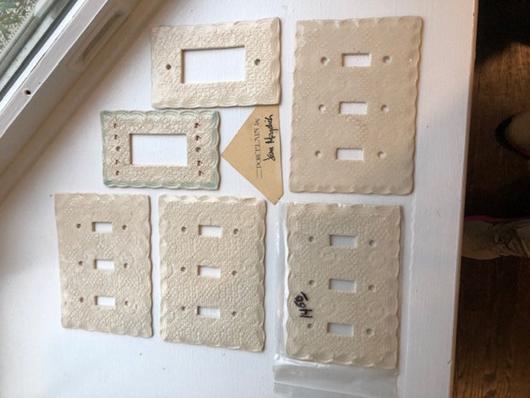 5 Vintage Porcelain Switch Plates by Ohio Artist Jean Etsy
