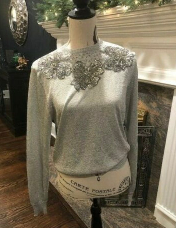Vintage Silver Ugly Christmas Sweater 