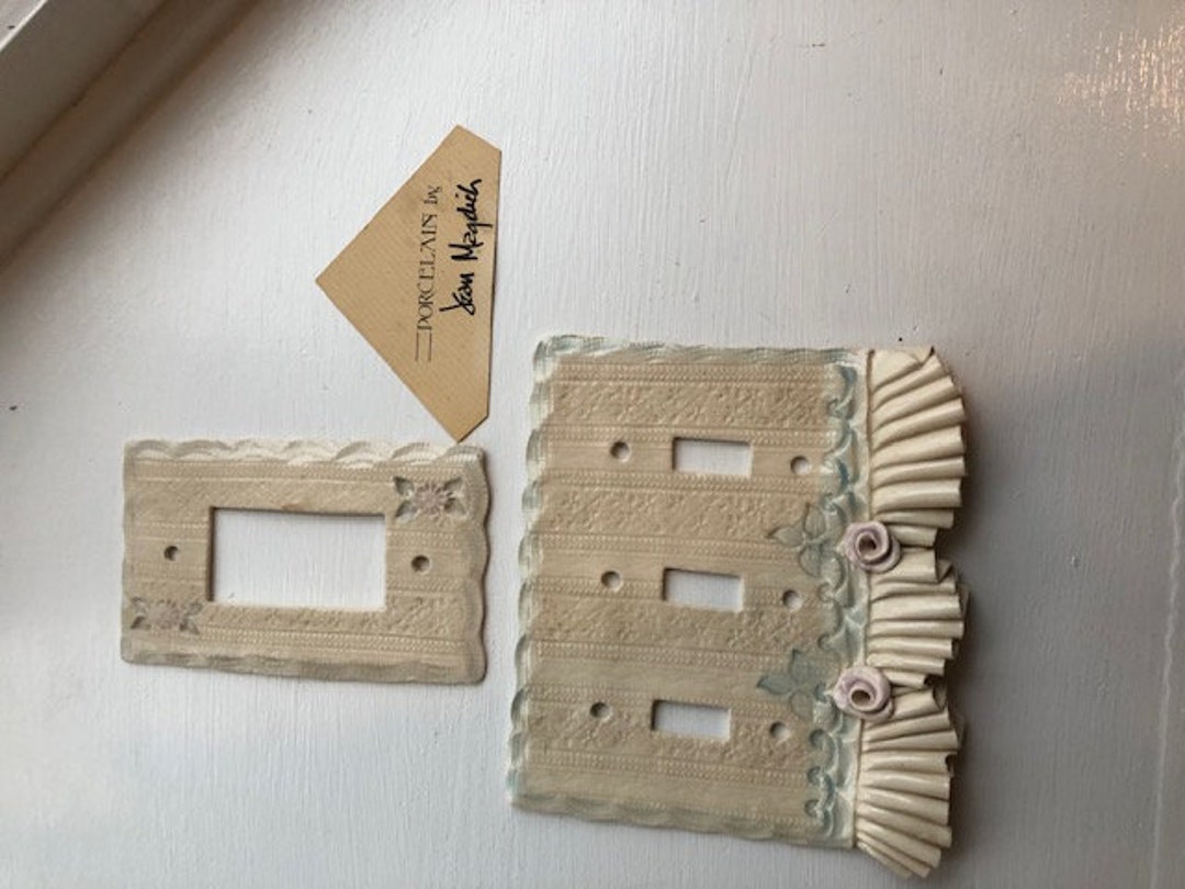 2 Vintage Porcelain Switch Plates by Ohio Artist Jean Etsy