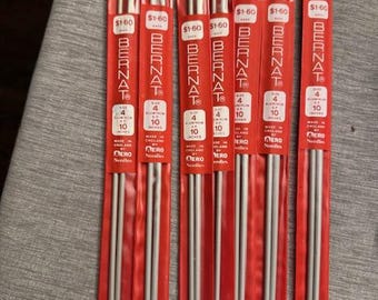 Vintage Bernat Knitting Needles - Original Packaging! Size 4, SP 10inches (7 available | Pick Qty)