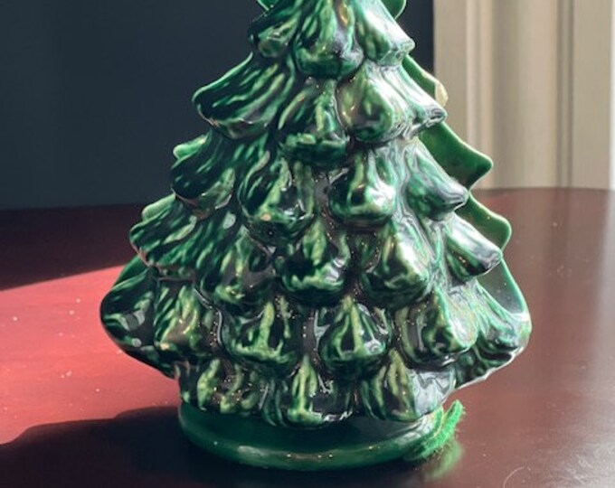 Vintage Ceramic Christmas Tree Napkin Holder Table Centerpiece Xmas