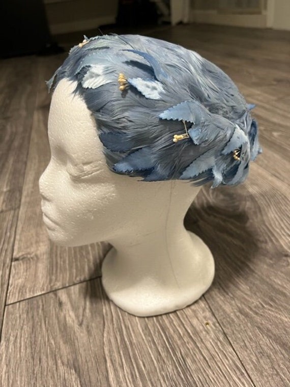 Fabulous Vintage 1950s Eva Mae Modes Feather Hat/F