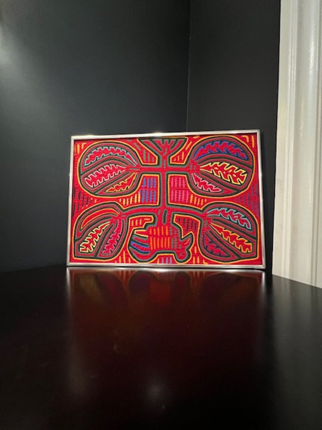 Central American Embroidered and Framed Fabric Mola Panel 15x21 Etsy
