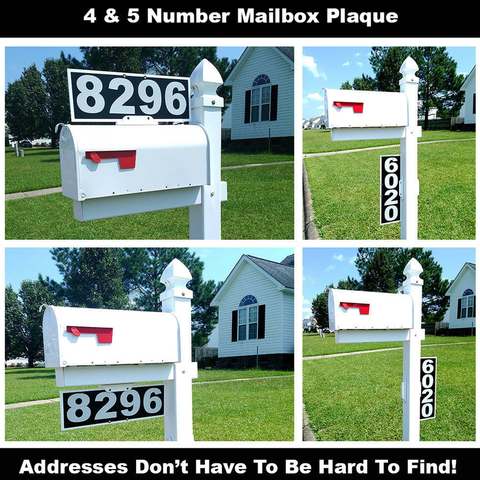 Vertical or Horizontal Mailbox Address Plaque Reflective 911 Etsy