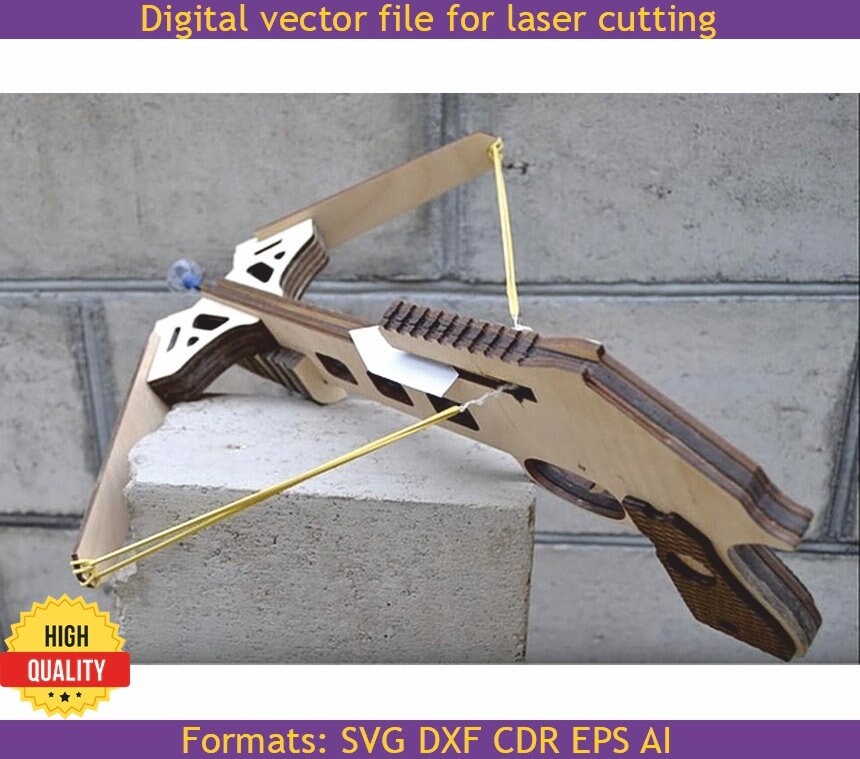 Crossbow. Laser Cut Files SVG DXF CDR Vector Plans Files