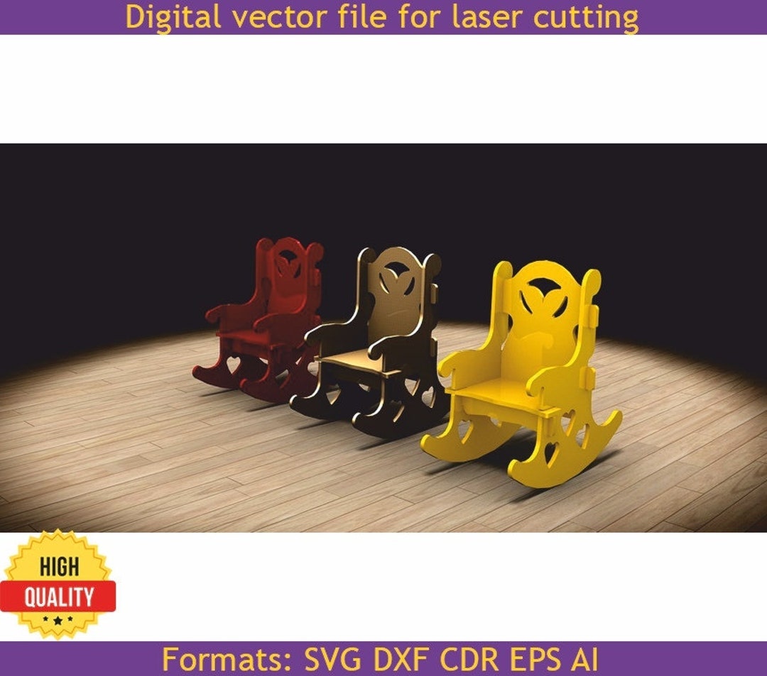Baby Rocking Chair. Cnc Files, DXF, CDR, Dxf Files for Cnc, Laser Cut Files, Vector Files