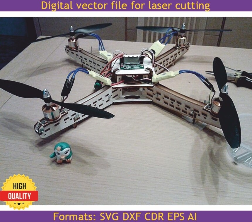 Quadcopter. Laser Cut Files SVG DXF CDR Vector Plans Files Etsy