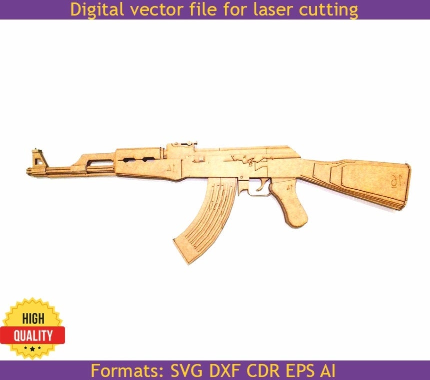Ak 47. Laser Cut Files SVG DXF CDR Vector Plans Etsy