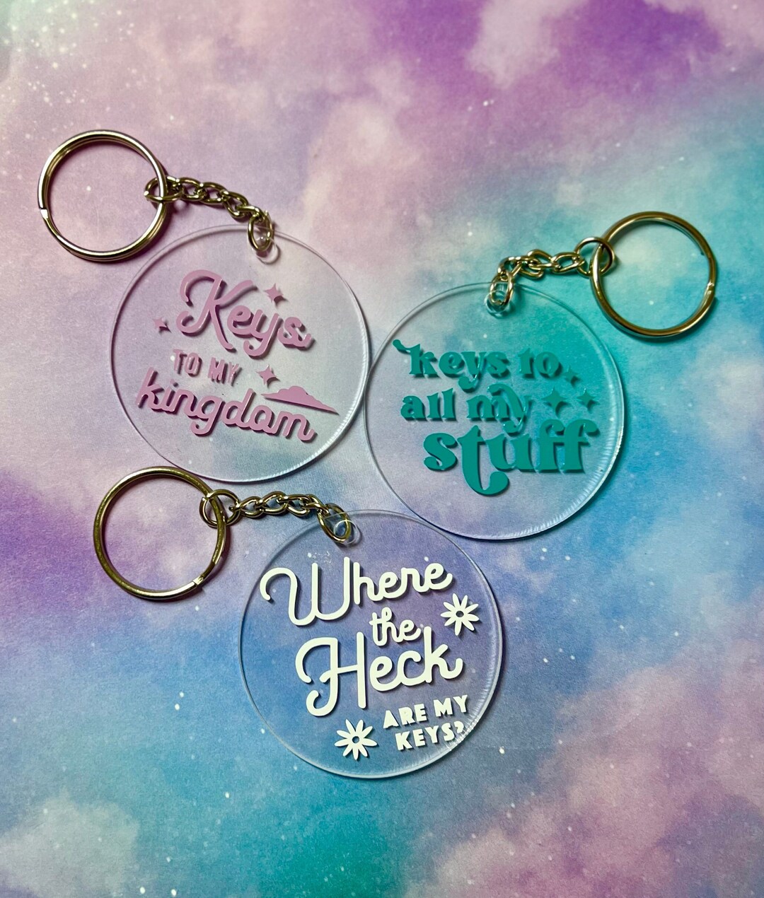 Clear Acrylic Keychain, Where the Heck Are My Keys, Keys to All My