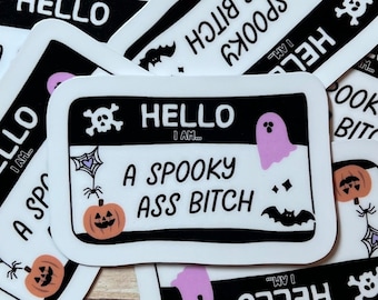 Hello I am A Spooky Sticker, Water Bottle Sticker, Kindle Sticker, Laptop Sticker, Car Sticker, Spooky Sticker, Funny Halloween Sticker