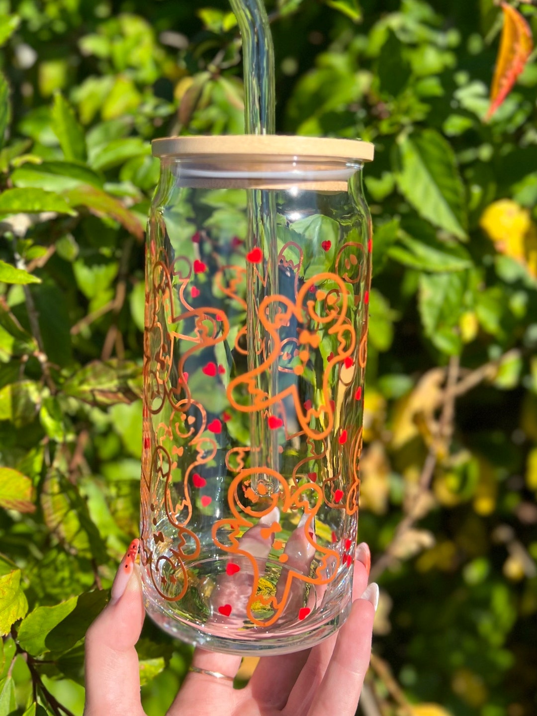 Gingerbread Cookie Glass 16oz/20oz Glass Cup Libbey Cup Etsy