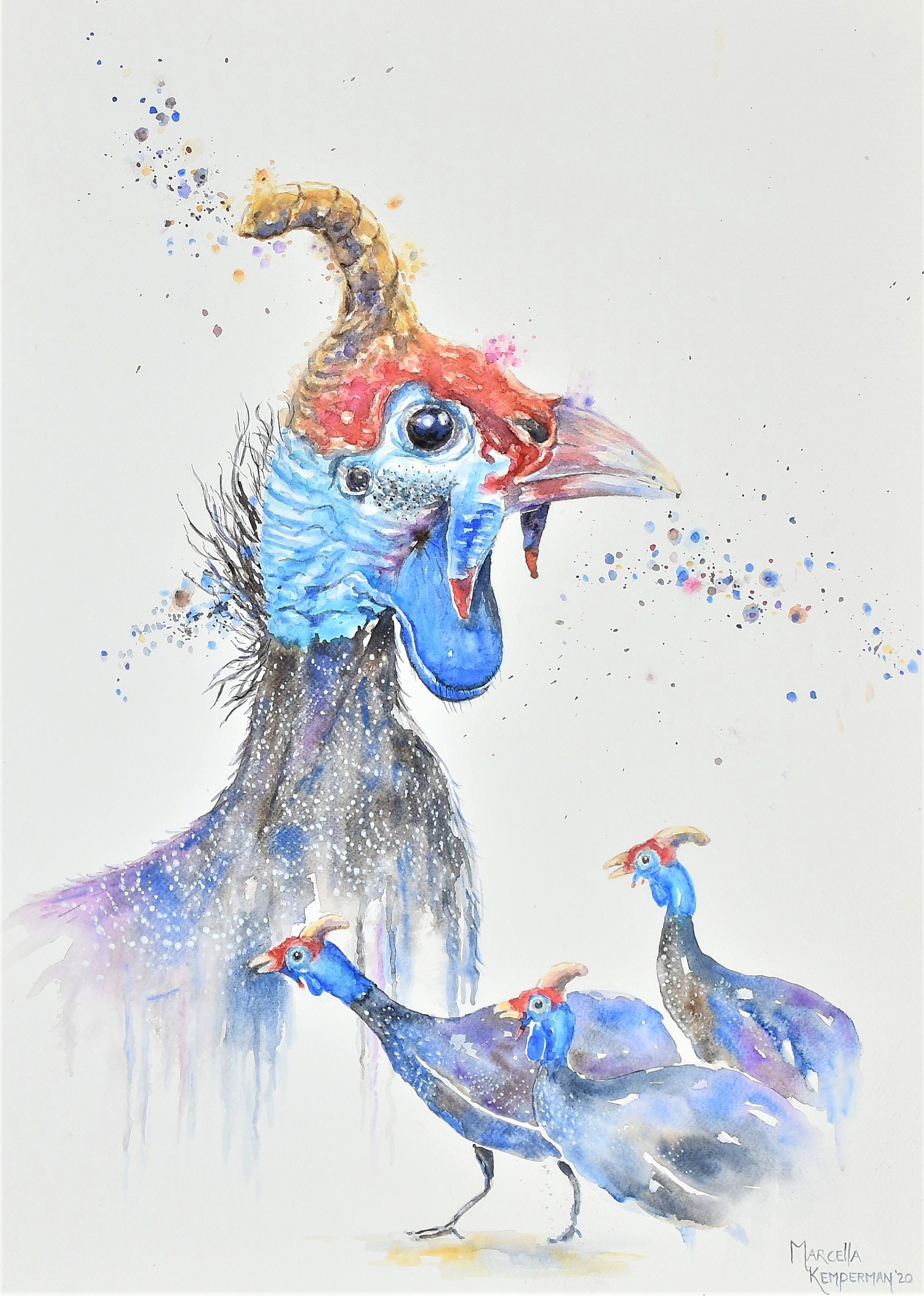 Guinea Fowl ORIGINAL Watercolour Painting Guineafowl | Etsy