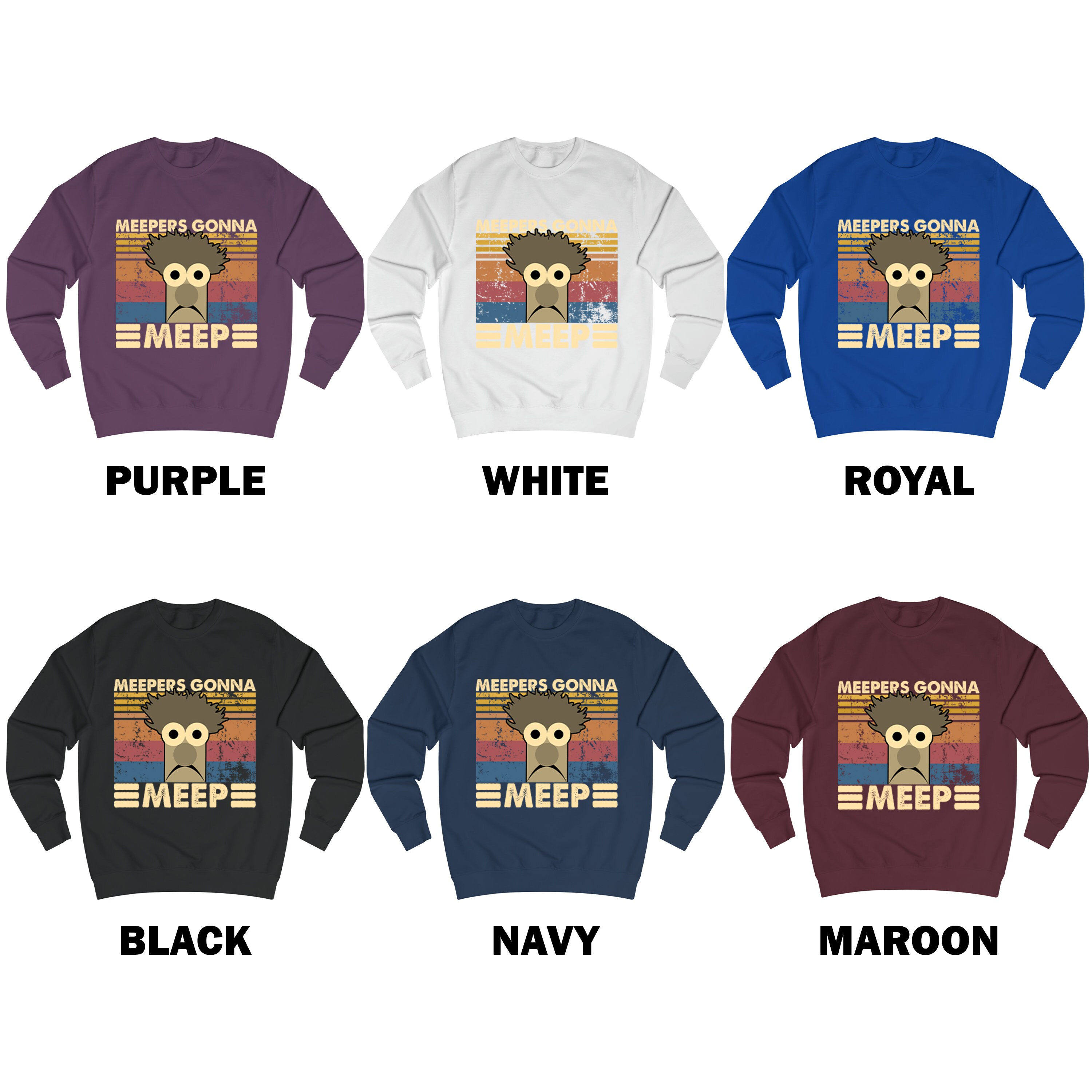 Sweatshirt à Col Rond Muppets Mahna Mahna – Unisexe, Tailles S à 5XL, Multicolore
