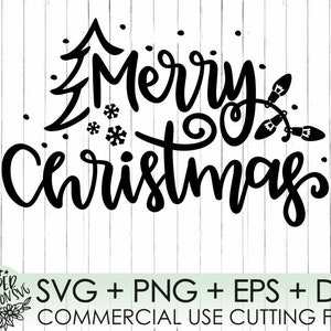 Merry Christmas svg / Christmas SVG / Digital cut file, winter svg / Christmas svg file for silhouette / christmas tree svg, hand lettered