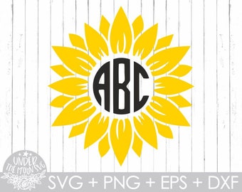 Sunflower Svg, Split flower Monogram Svg,Split flower Svg, Floral Svg, Girl Monogram Flower Svg, ,Png, Dxf,Eps,
