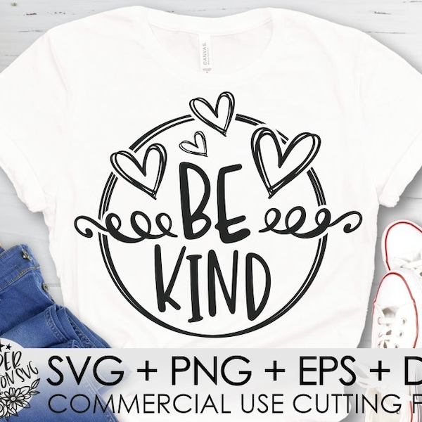 Bee Kind svg / Kindness svg / Be Kind svg / Bee svg, dxf, eps, png / Printable, Cut File / Cricut, Silhouette Cameo, Clipart