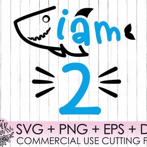 Boy Birthday Shark Svg, Shark 2nd Birthday Svg, Baby, Shark Svg, Second Birthday Clipart, Two Years, 2nd Birthday Shirt, Cut FilesDxf, Eps,
