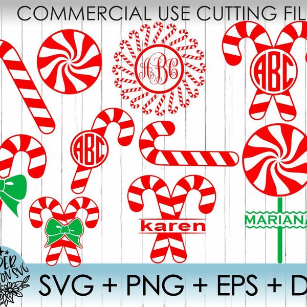 Christmas Candy Cane SVG Cut files / Candy Cane SVG Files for Cricut / Silhouette and other Vinyl Cutters / svg, png, dxf, eps files