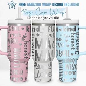 40oz Engraved Tumbler Wrap Mama, Floral, Mother's Day, Mom Life,Gift For Her, 40oz Quencher Wrap, Laser Engraving,Stanley Tumbler Wrap,Laser