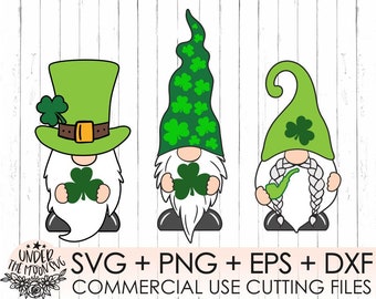 Gnome SVG, St. Patrick's Day Gnome SVG,  Leprechaun SVG, Four Leaf Clover, Rainbow Svg, Leprechaun, Holiday Svg,Silhouette file, Cricut svg