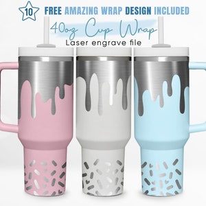 40oz Engraved Tumbler Wrap Donut, Doughnut Svg, Sprinkles Svg, Sweet, 40oz Quencher Wrap, Laser Engraving, Stanley Tumbler Wrap,Laser Design