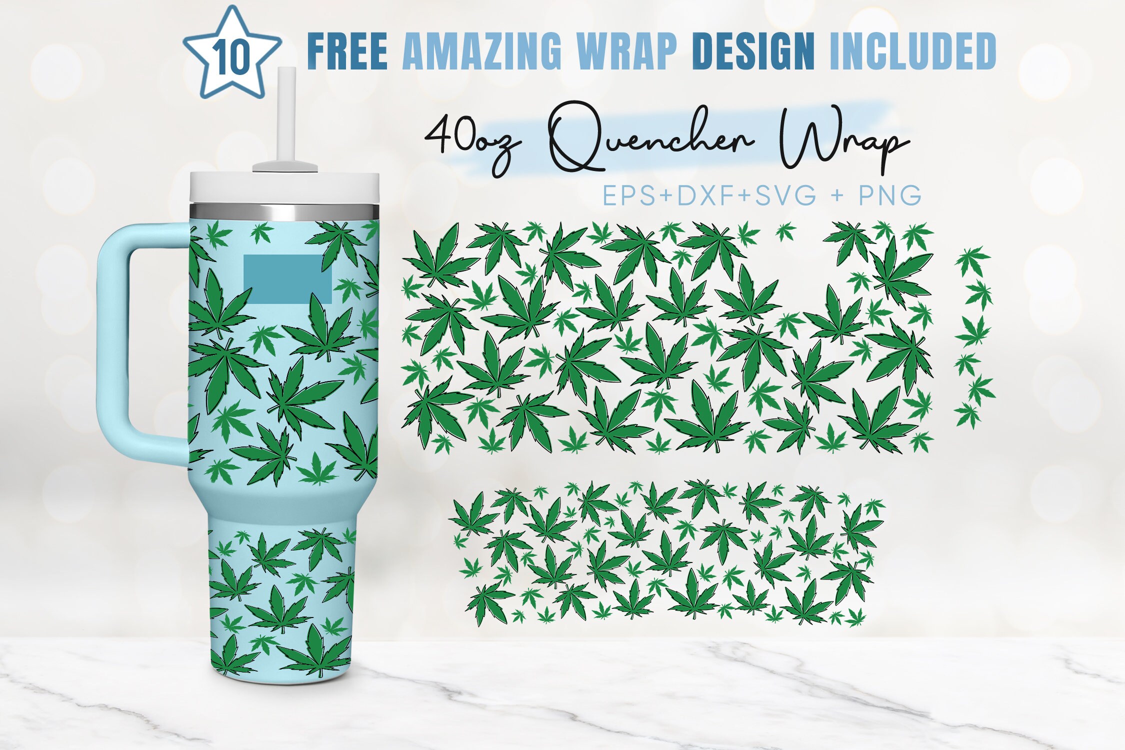 40oz Weed Quencher Tumbler, Marijuana, Weed Love Svg, Heart Svg, 2