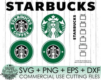 Cold Cup Svg, Logo Svg, Full Wrap Svg, Venti Cold Cup Svg, Download istantaneo, File per Cricut, Silhouette, Svg predimensionato, Decalcomania perfetta per