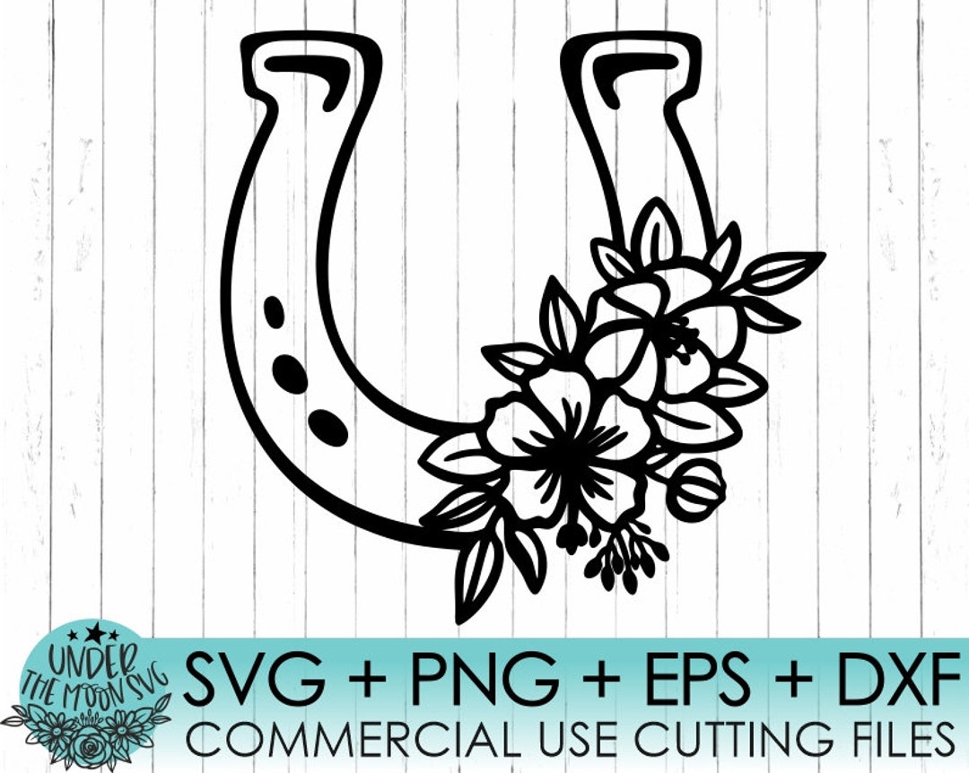 Horse Horseshoe Flowers Svg, Horseshoe Svg, Flower Use
