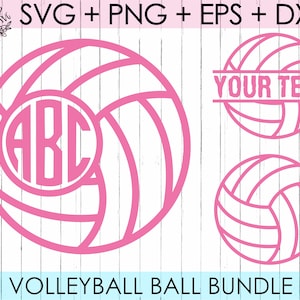 Volleyball SVG / Volleyball Frames SVG / Volleyball Monogram SVG / Volleyball Split / Svg, Png, Dxf, Eps / Silhouette Cut Files, Cricut Svg