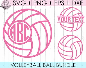 Volleyball SVG / Volleyball Frames SVG / Volleyball Monogram SVG / Volleyball Split / Svg, Png, Dxf, Eps / Silhouette Cut Files, Cricut Svg