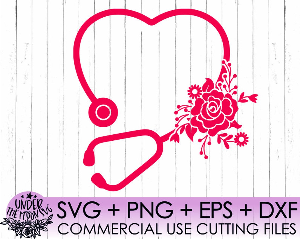 Floral Stethoscope SVG File / Medical Assistant SVG File / Etsy