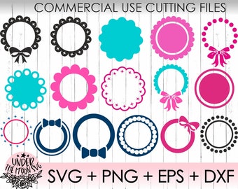 Marco de monograma de círculo svg, marcos de monograma svg, marco de monograma svg, monograma de círculo svg, cricut svg, silueta svg, archivos svg