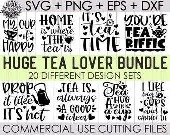 Tea Lover SVG Bündel, Tea SVG, Tea Lover SVG, Tea Drinker Bundle, Tea Quotes Svg, Lustige Zitate SVG, Tea SVG Bundle, Tea Lover, Svg Designs