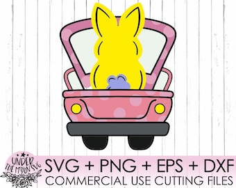 Pascua Svg, Camión Pascua Svg, Chica Pascua Svg, conejito svg, Dxf Png, Vintage Truck / Clipart, Archivo cortado, Cricut, Silueta, PNG