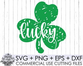 Lucky Shamrock Svg, St. Patrick's Day Cut Files, Four Leaf Clover Svg ...