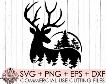 Deer Svg, Deer Head Svg,Deer Clipart,Deer Head Clipart,Deer Vector,Hunting Svg  Files,Svg Files for Cricut,Dxf,Eps,Png