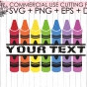 Könnte beinhalten: Ein digitales Design mit einer Reihe von sechs bunten Buntstiften mit dem Text "YOUR TEXT" auf einem schwarzen Banner in der Mitte.