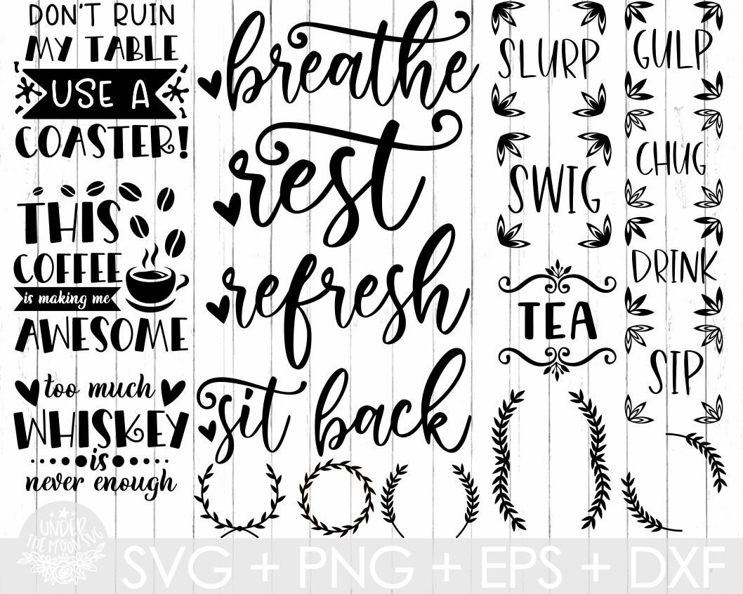 Coaster Svg Bundlewine Saying Svgcoffee Coaster Svgdrink Etsy Australia