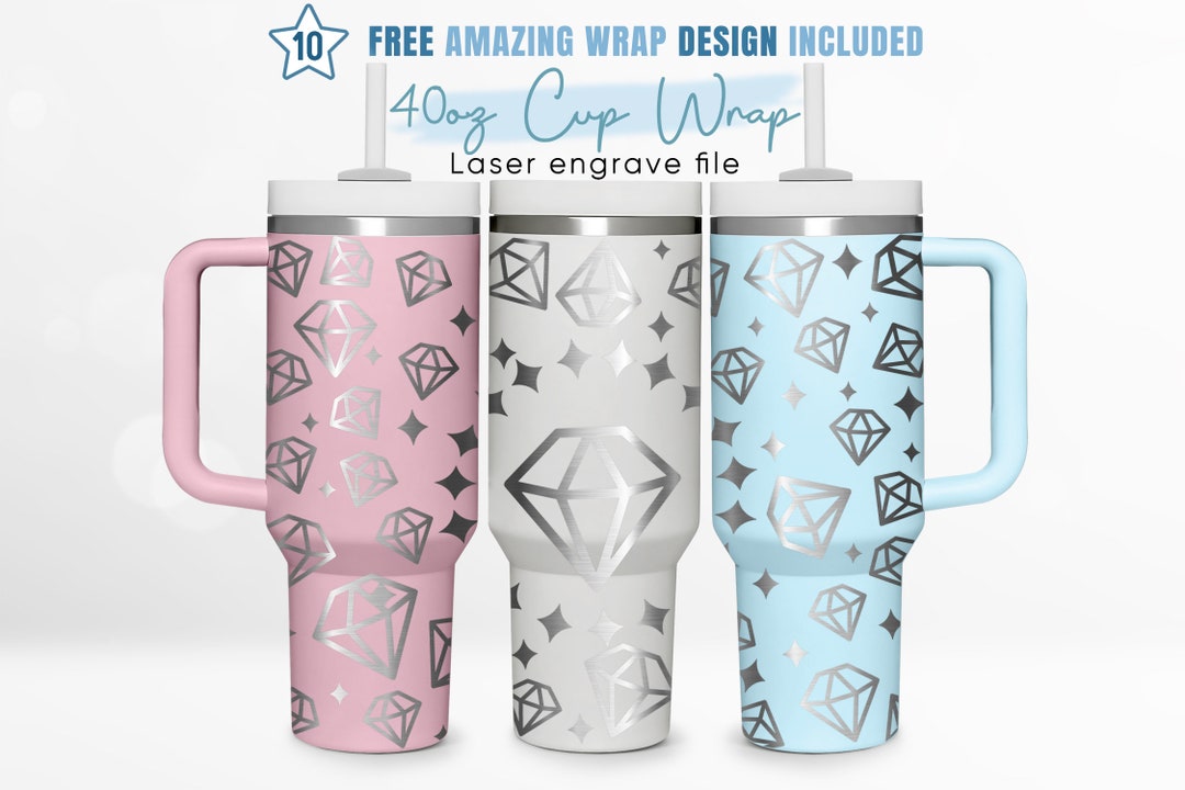 40oz Engraved Tumbler Wrap Diamond Heart, Heart Svg, Valentines Svg ...