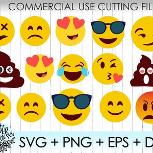 Emoji SVG Collection - Emoji DXF - Emoji Clipart - Svg Files for Silhouette Cameo or Cricut